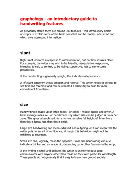 Read Graphology An Introductory Guide To Handwriting Features 