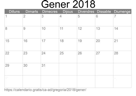 Gratis Calendari Per 2018