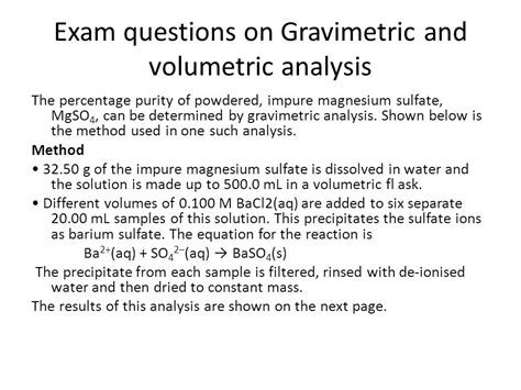 Read Online Gravimetric Analysis Questions With Answers 