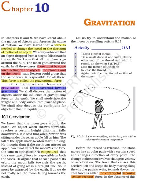 Gravitation Class 9 Notes