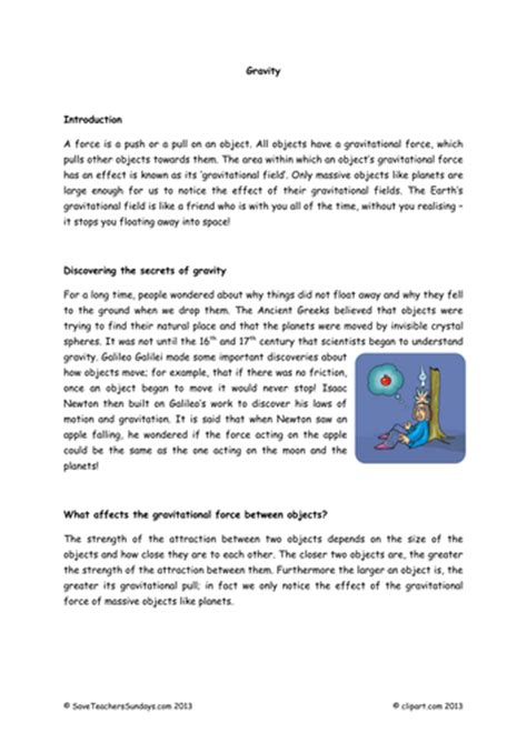 Gravity Lesson Plan Explanation Text And Worksheets Gravity Worksheet Fifth Grade - Gravity Worksheet Fifth Grade