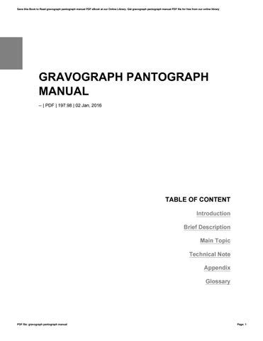 Read Online Gravograph Pantograph Manual File Type Pdf 