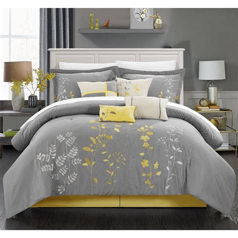 Gray And Yellow Bedding