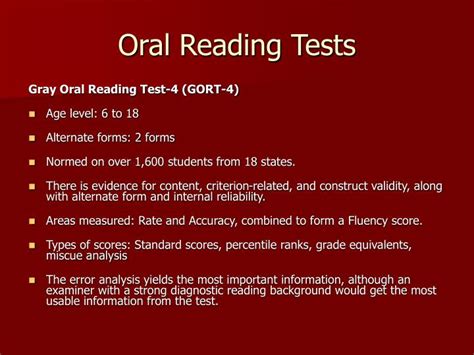 Gray Oral Reading Tests 4th Edition