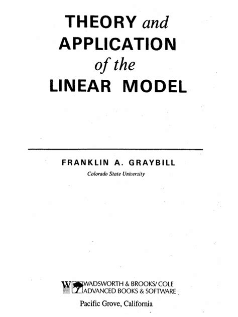 Graybill Linear Models Solutionsfgreve De