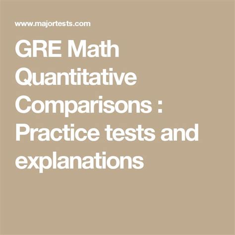 Gre Math Quantitative Comparisons Practice Tests And Math Comparison - Math Comparison