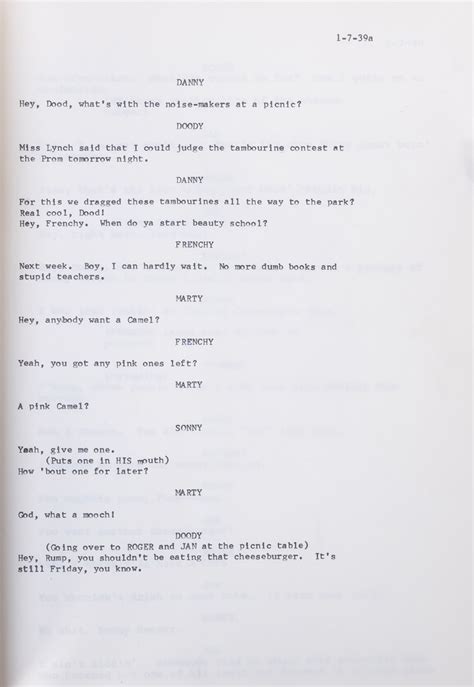 Grease Junior Musical Script