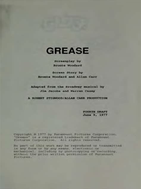 Grease Junior Script