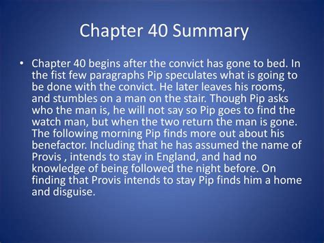 Great Expectations Chapter 40 Summary
