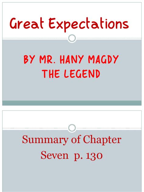 Great Expectations Summary Chapter 7