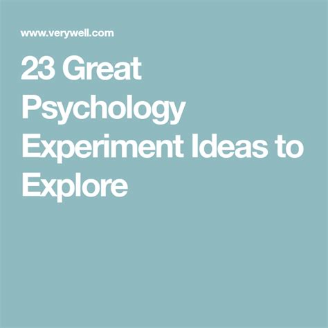 Great Psychology Experiment Ideas To Explore Verywell Mind Social Science Experiments Ideas - Social Science Experiments Ideas