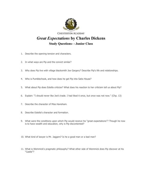 Read Online Great Expectations Questions And Answers 
