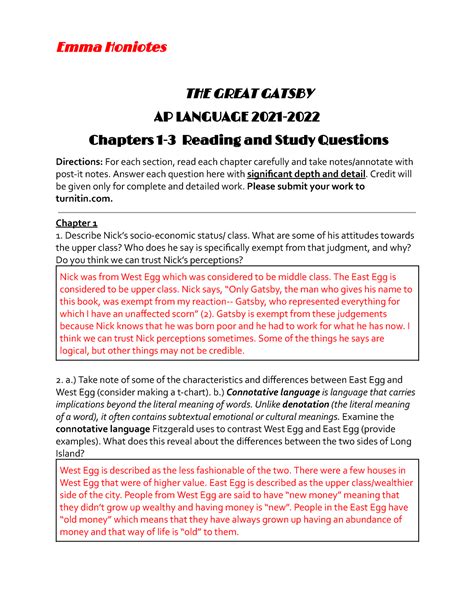 Full Download Great Gatsby Ap Language Study Questions Answers 