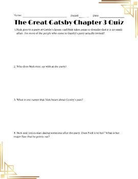 Download Great Gatsby Chapter 3 Quiz 