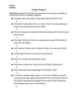 Full Download Great Gatsby Chapter Review Questions And Answers 