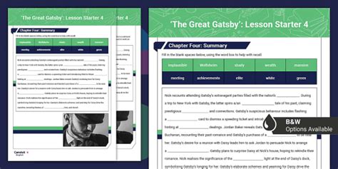 Read Great Gatsby Lesson 4 Handout 9 Answers 