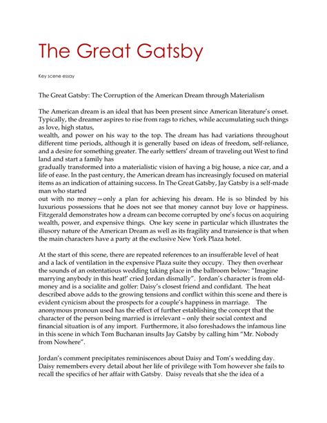 Download Great Gatsby Thesis Paper 