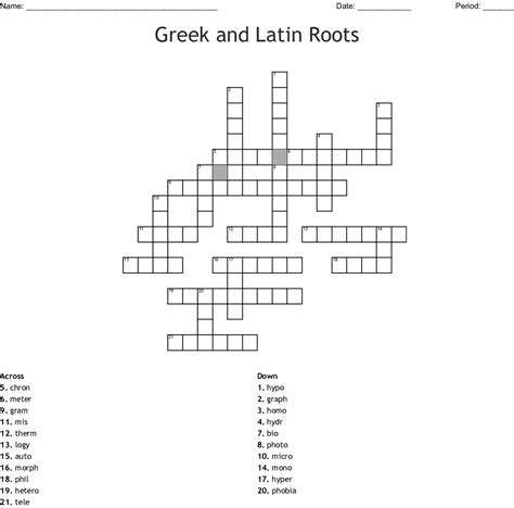 Greek And Latin Roots Crossword Wordmint Latin Root Word Worksheet - Latin Root Word Worksheet