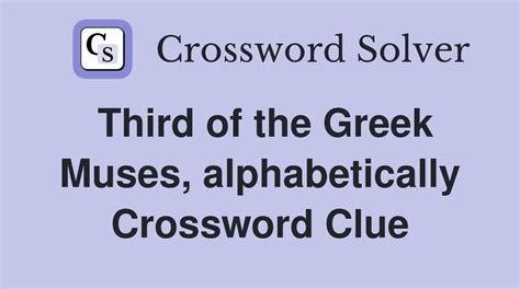 greek muse of history Crossword Clue Wordplays.com