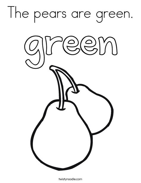 Green Coloring Pages Twisty Noodle Green Objects For Preschool - Green Objects For Preschool