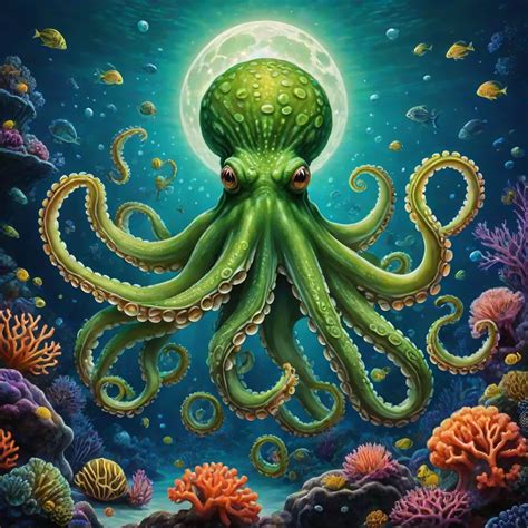 Green Dancing Octopus