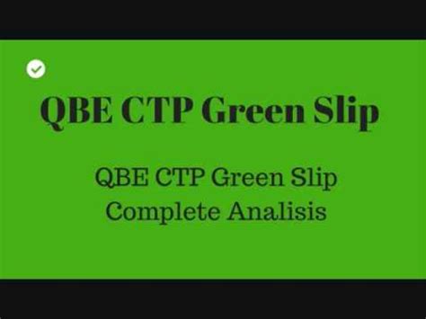Green Slip Qbe