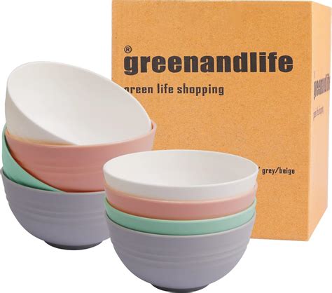 greenandlife 8 Pcs Unbreakable Cereal Bowls - 24 OZ Lightweight Bowl …