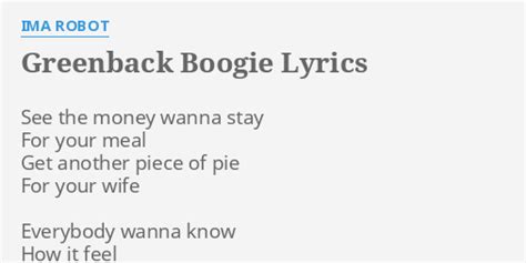 Greenback Boogie Lyrics