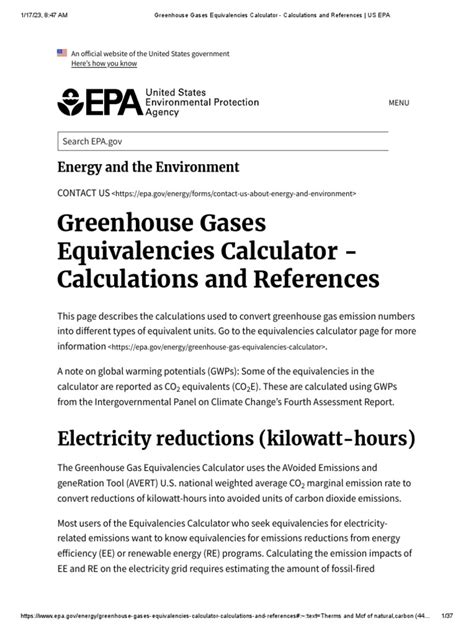 Greenhouse Gases Equivalencies Calculator Calculations And References Ghg Calculator - Ghg Calculator