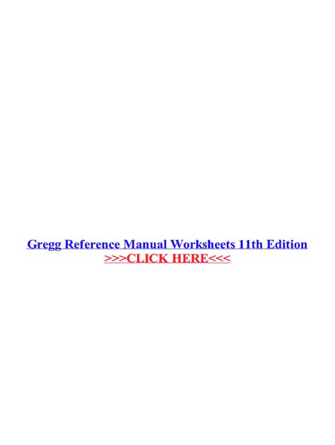 Gregg Reference Manual Eleventh Edition