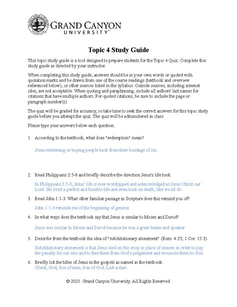 Read Gregory Arnold Topic 4 Study Guide 