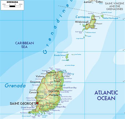 Grenada Caribbean Map