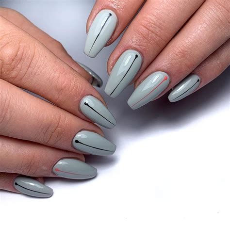 grey and black nails designs