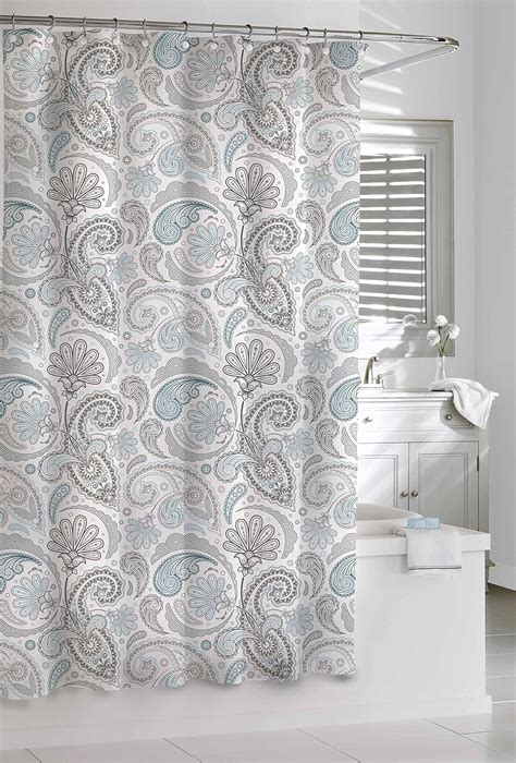 Grey And Blue Shower Curtain