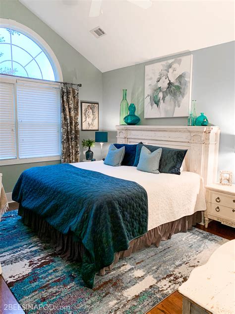 Grey And Teal Master Bedroom