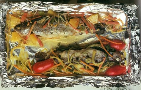 grillad forell i folie