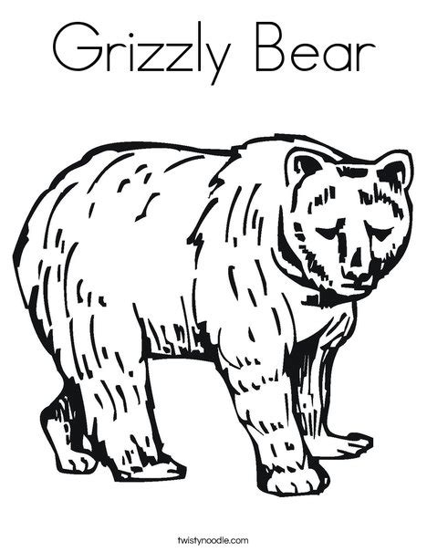 Grizzly Bear Coloring Page Twisty Noodle Grizzly Bear Coloring Page - Grizzly Bear Coloring Page