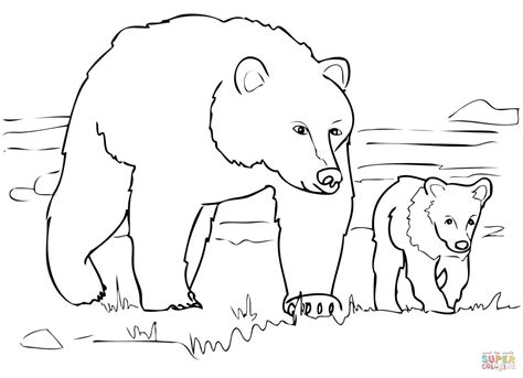 Grizzly Bear Family Coloring Page Grizzly Bear Coloring Page - Grizzly Bear Coloring Page