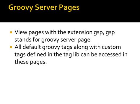 Groovy Server Pages