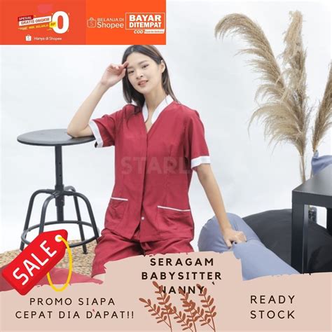 Grosir Seragam Suster  Seragam Baby Sitter Baju Suster Perawat Klinik Shopee - Grosir Seragam Suster