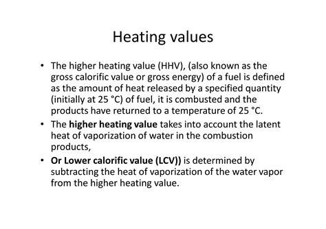 Gross Heating Value High Heating Value