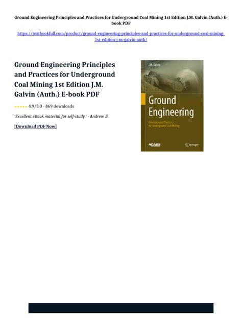 Ground Engineering Principles And Practices For Underground Coal Mining