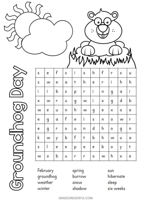 Groundhog Day Free Printables Grade Onederful Groundhog Day For First Grade - Groundhog Day For First Grade