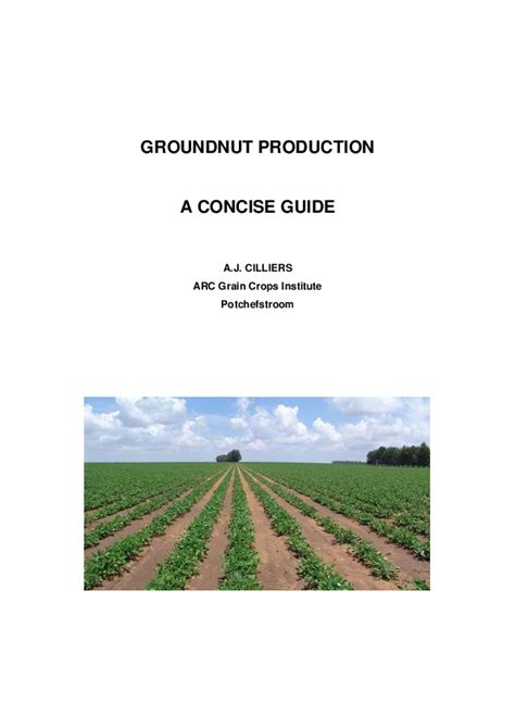 Read Groundnut Production A Concise Guide 