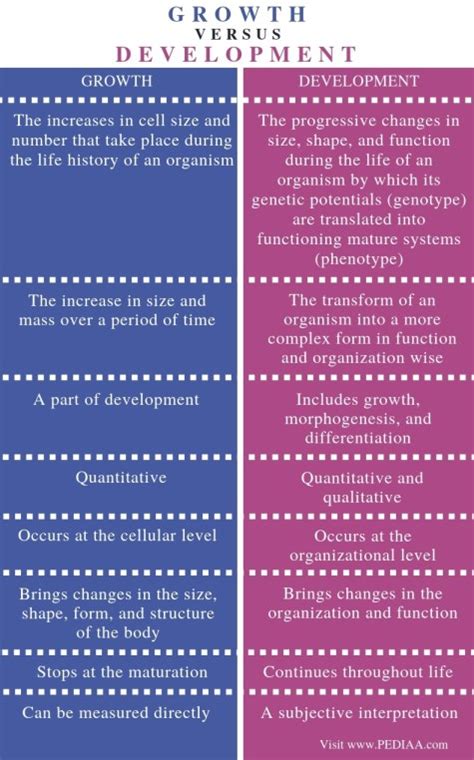 Growth And Development Difference