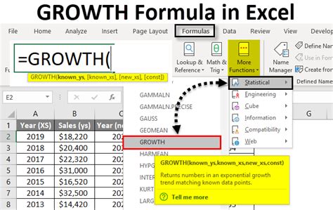 Growth Formula Excel