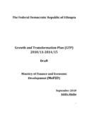 Read Growth And Transformation Plan Gtp 2010 11 2014 15 Draft 