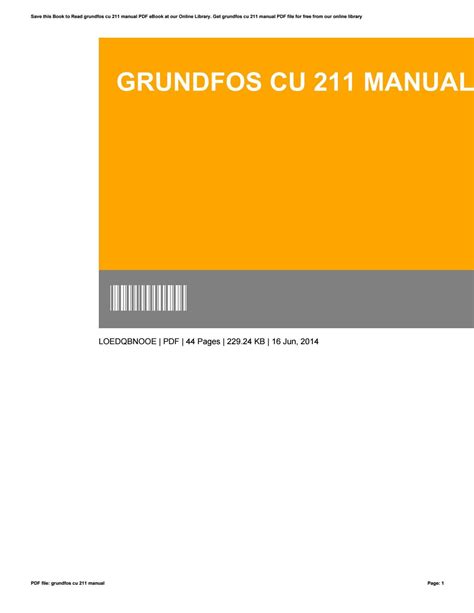 Download Grundfos Cu 211 Manual 