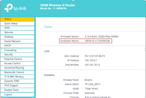 gt; How to find the hardware version on a TP-Link device.