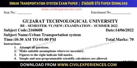 Full Download Gtu Exam Paper 6Th Sem 